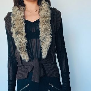Sleeveless faux fur vest